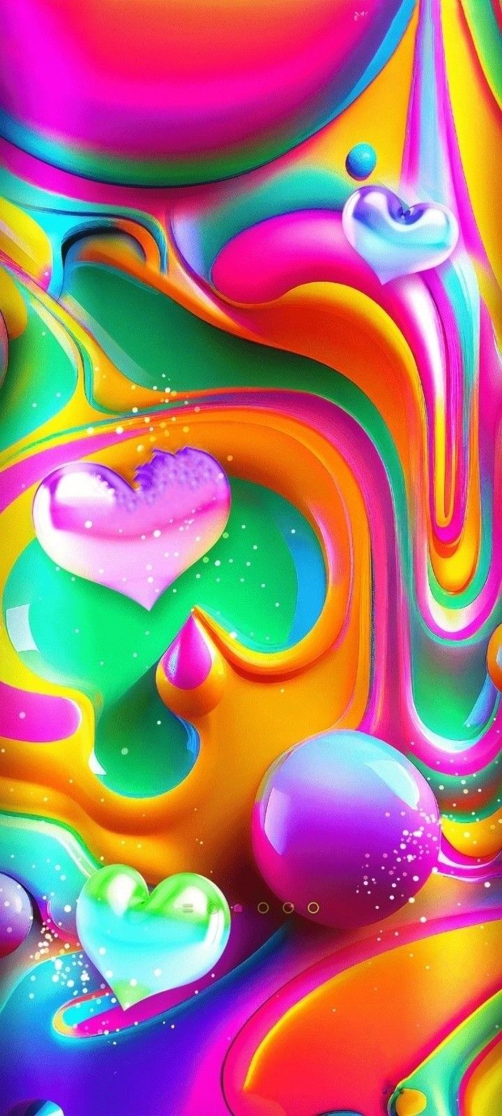 Colorful slime heart. iPhone