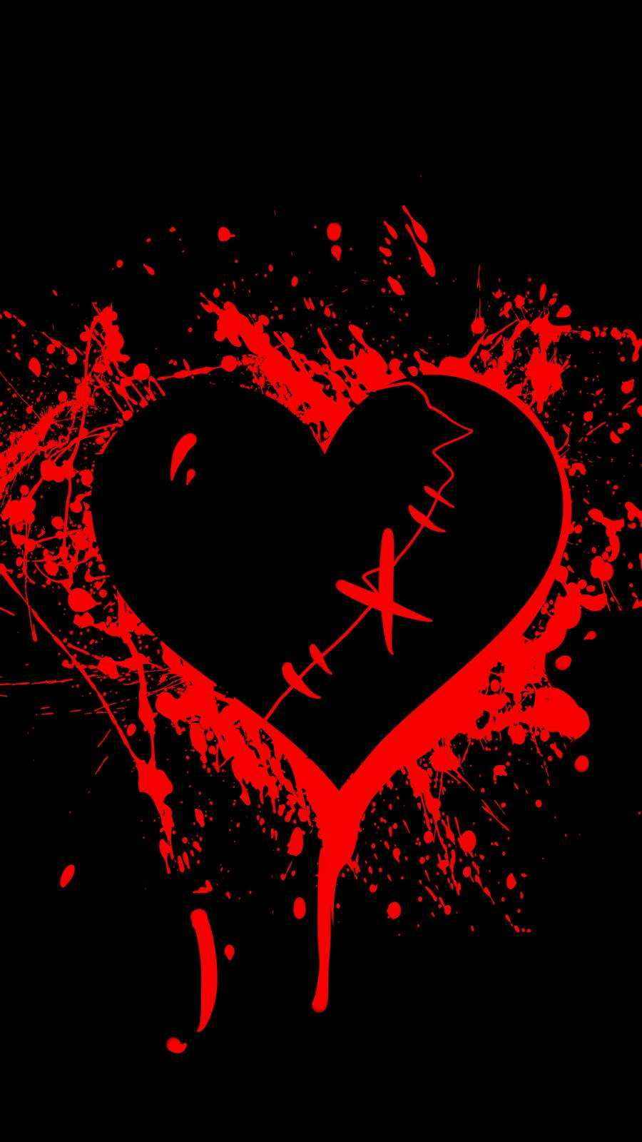 Broken Heart Black Wallpaper