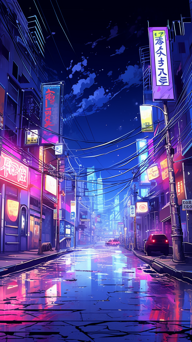 Neon Urban Nights Manhwa Wallpaper