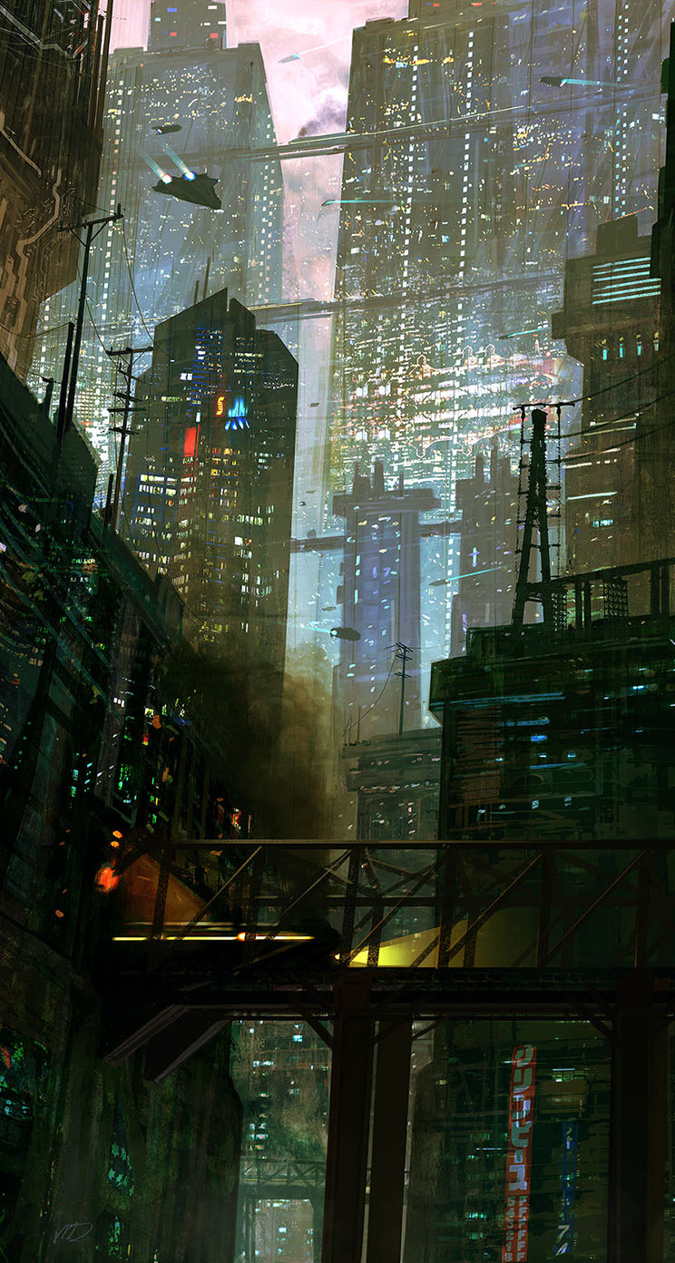The iPhone Wallpaper Sci Fi City Scene
