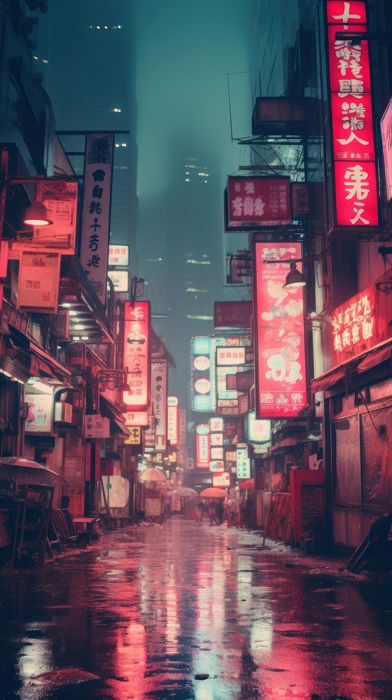 Neon Lights Phone Screen Wallpaper
