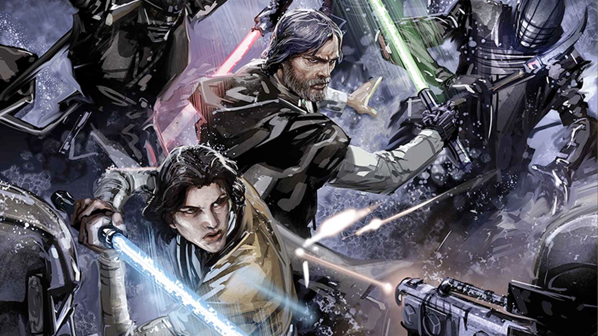 Luke Skywalker and Ben Solo Battle