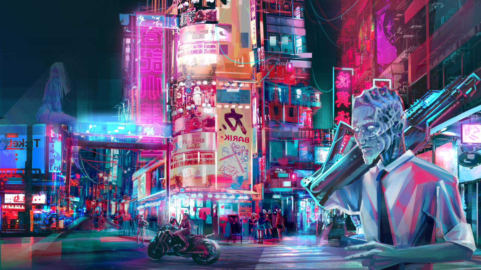 Some cyberpunk wallpaper created