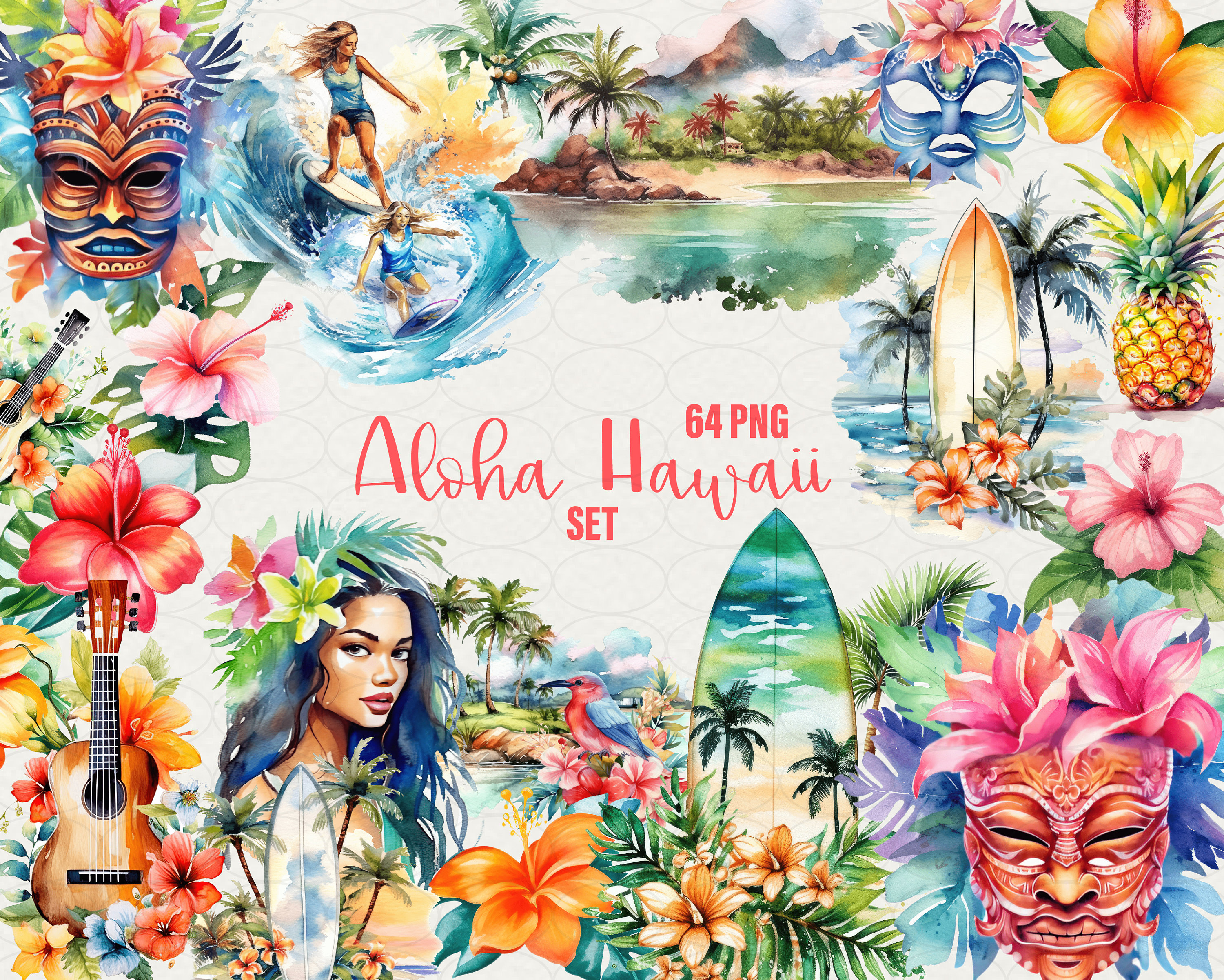 Summer Hawaii Clipart, Aloha Hawaii