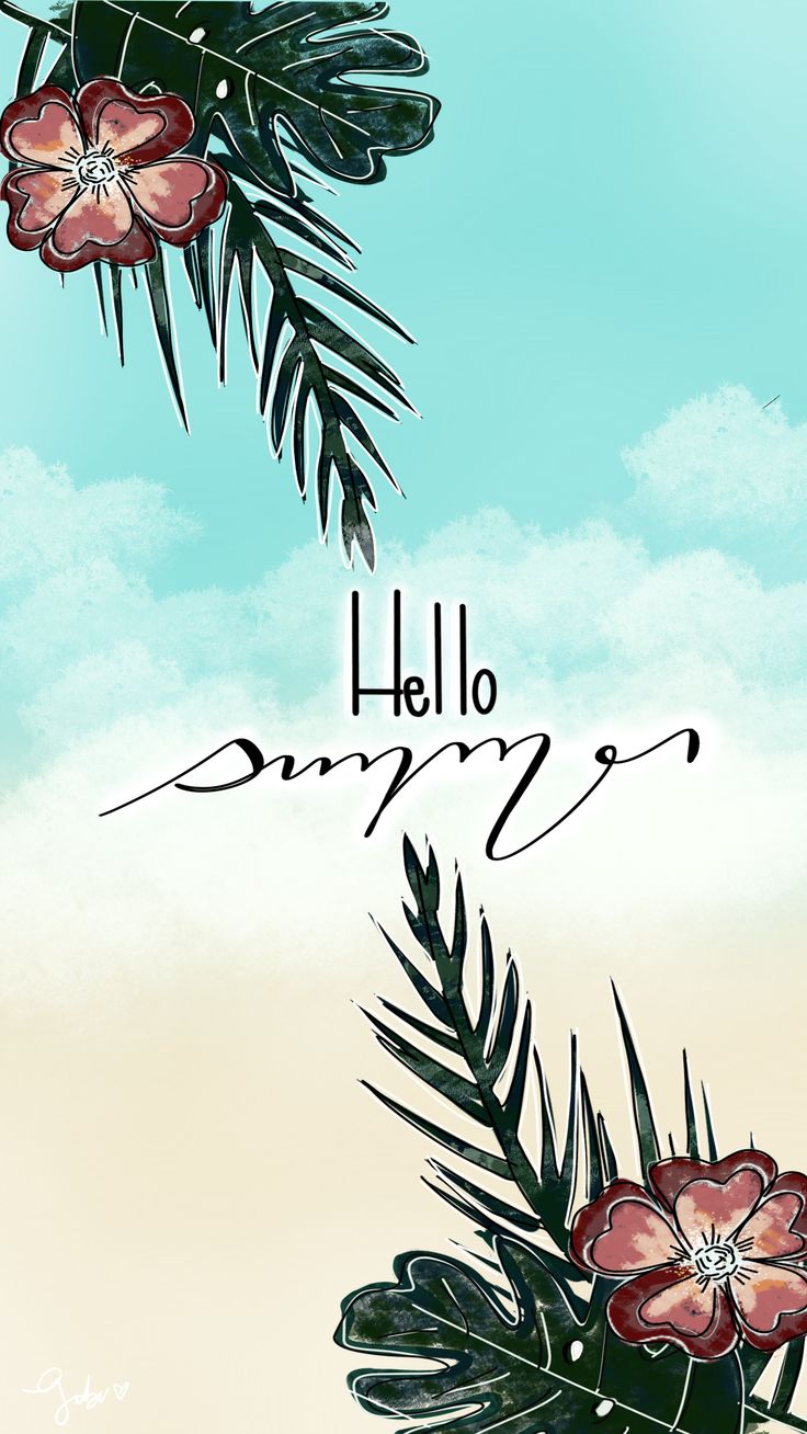 Hello summer tropical iPhone wallpaper