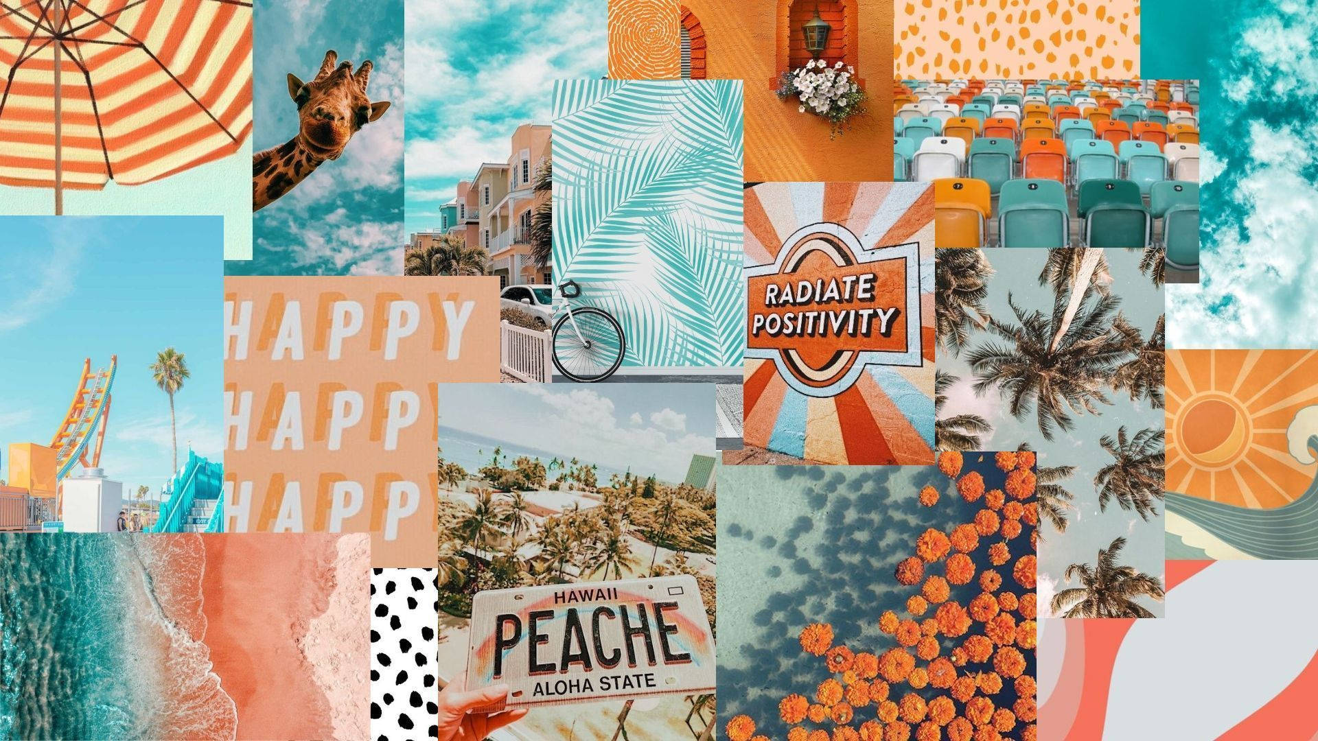 Summer Collage Background. Wallpaper
