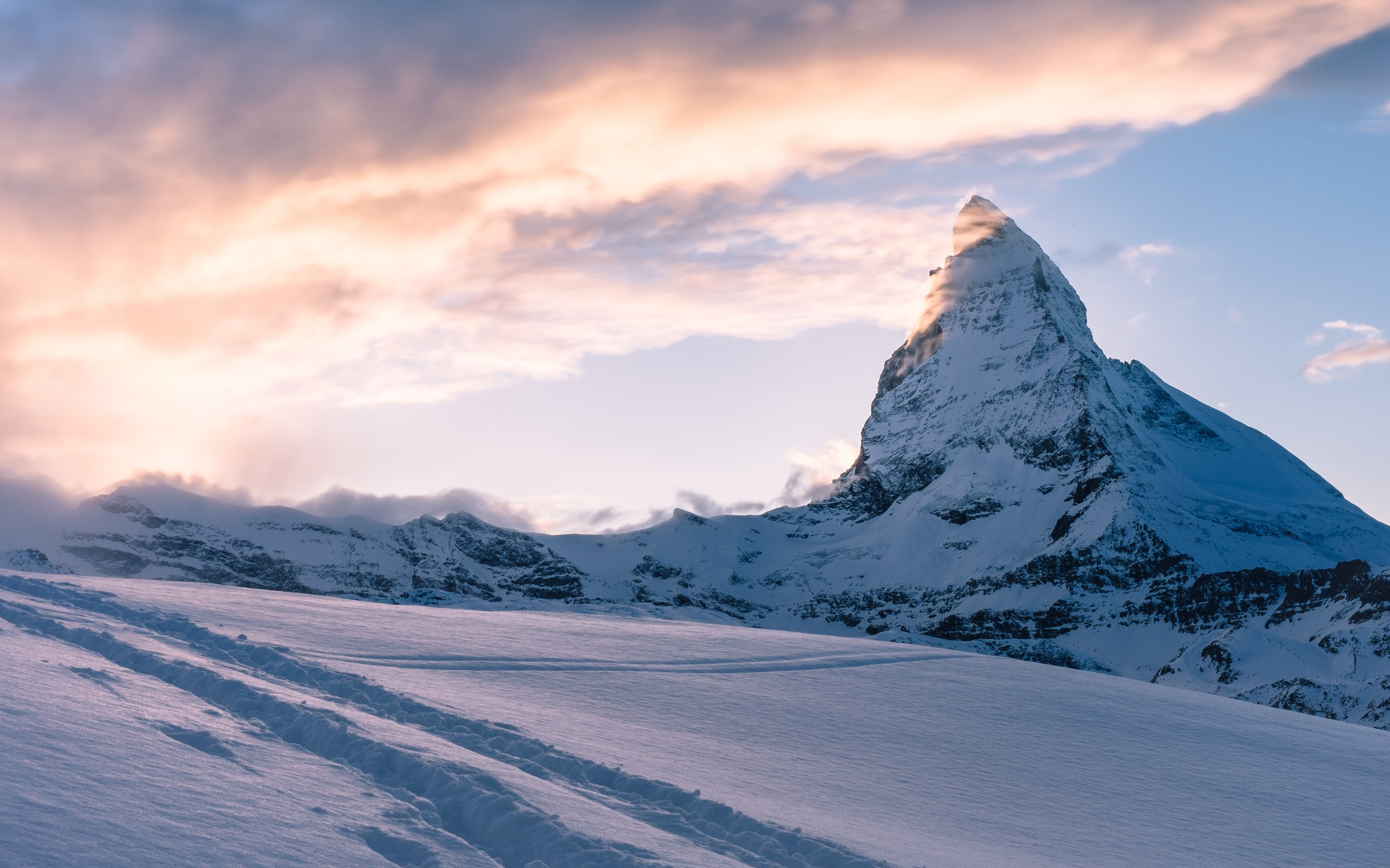 Swiss Alps. Matterhorn mountain peak