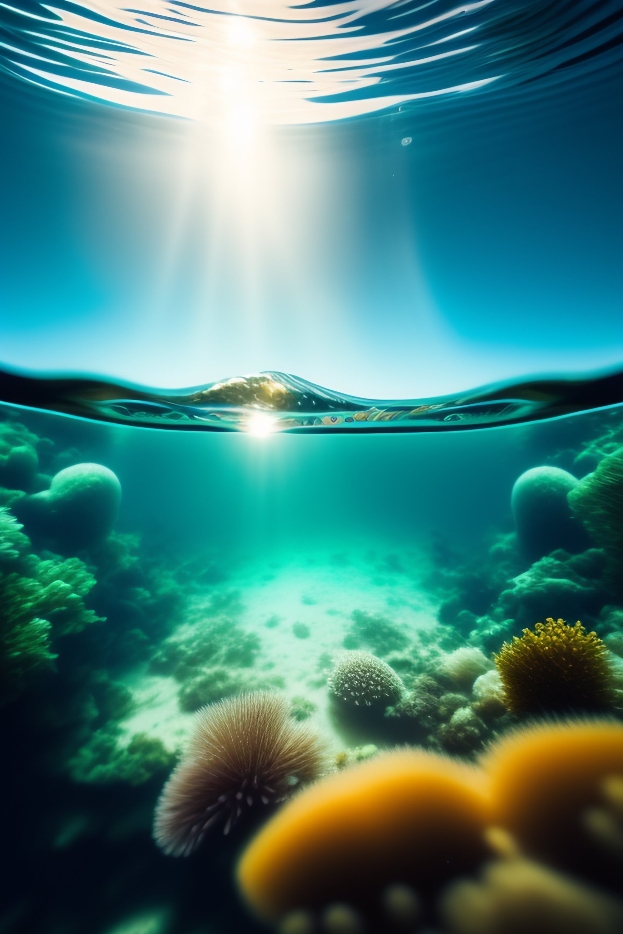 An iphone wallpaper underwater