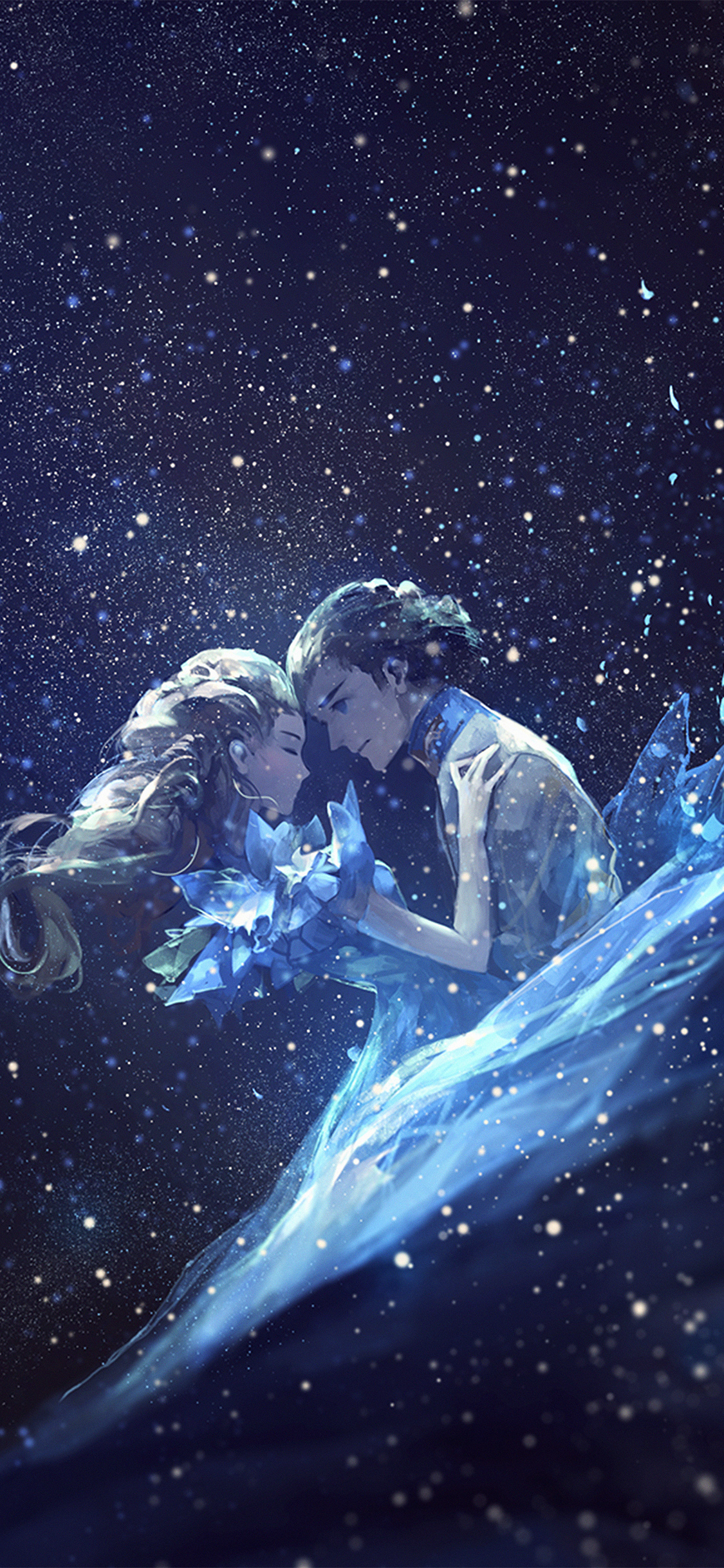 Anime Kiss Love Blue Girl Boy