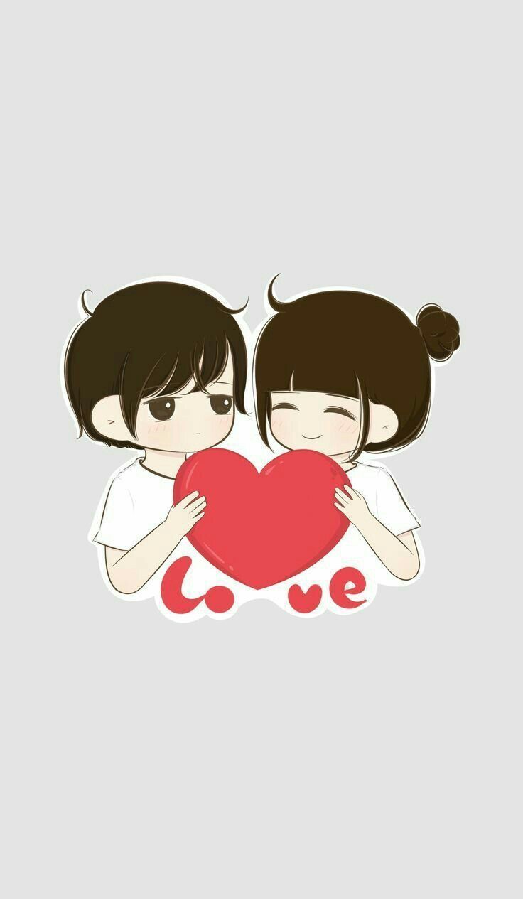 iPhone Cartoon Cute Couple Wallpaper