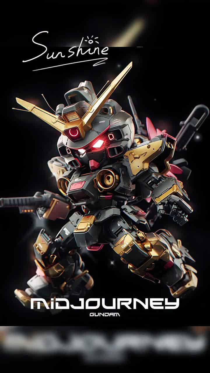 SD Gundam Digital Art Print, AI