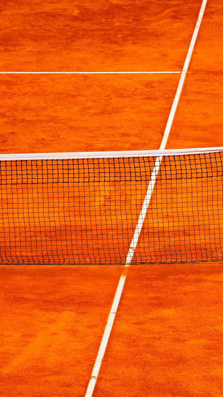 Download Wallpaper 938x1668 Tennis, Net, Court, Orange Iphone 8 7 6s 6 For Parallax HD Background