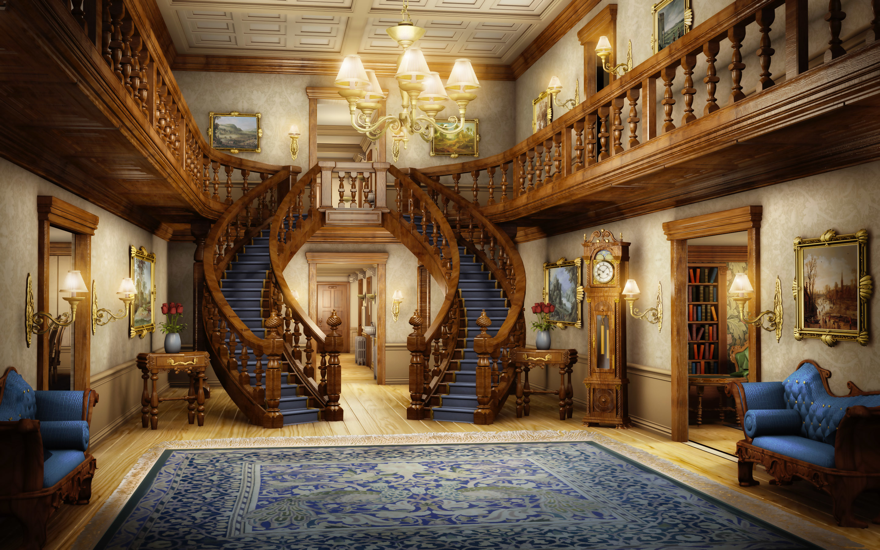 Stairs Interior Man Made Room HD Wallpaper