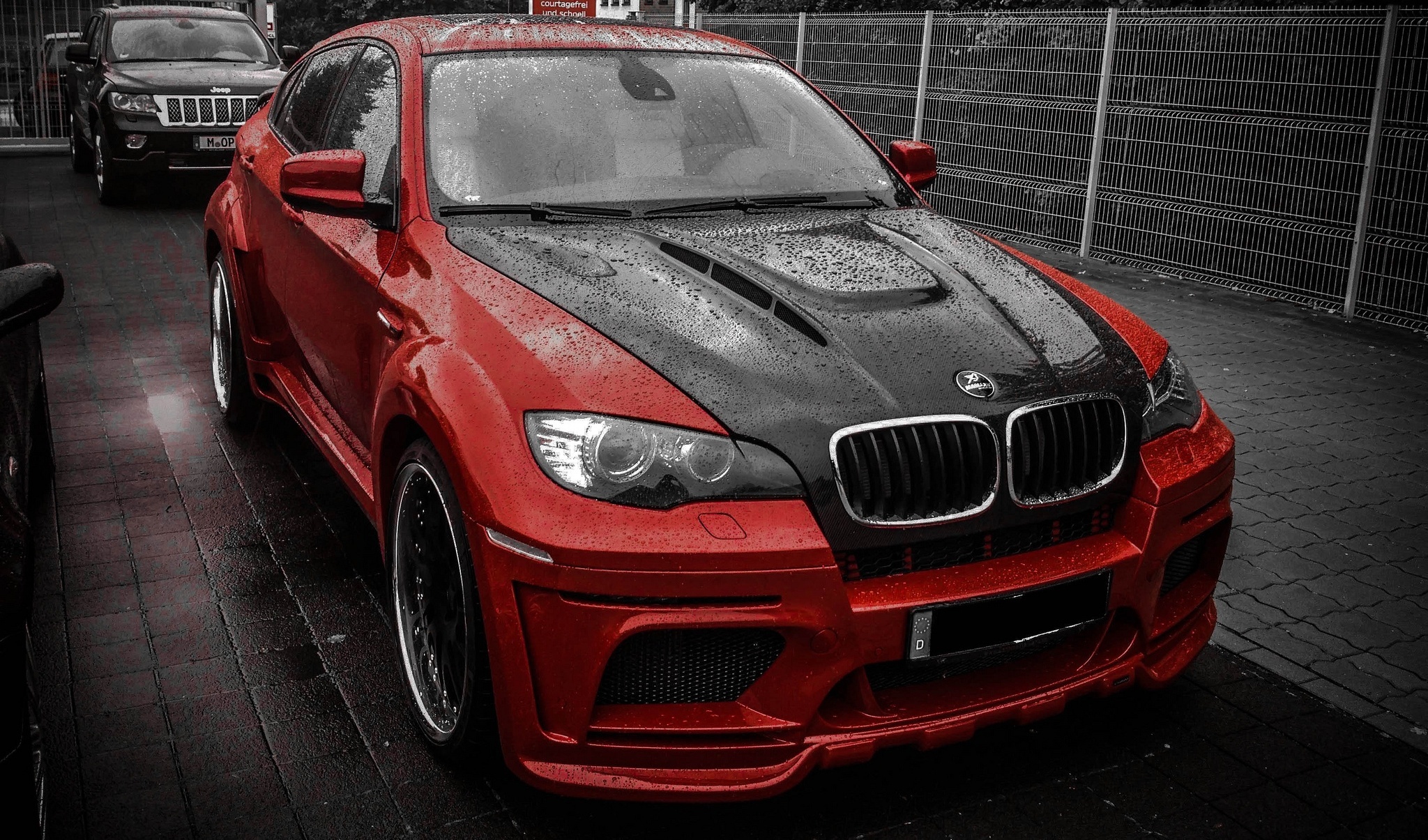 rain, parking, tuning, cars, BMW