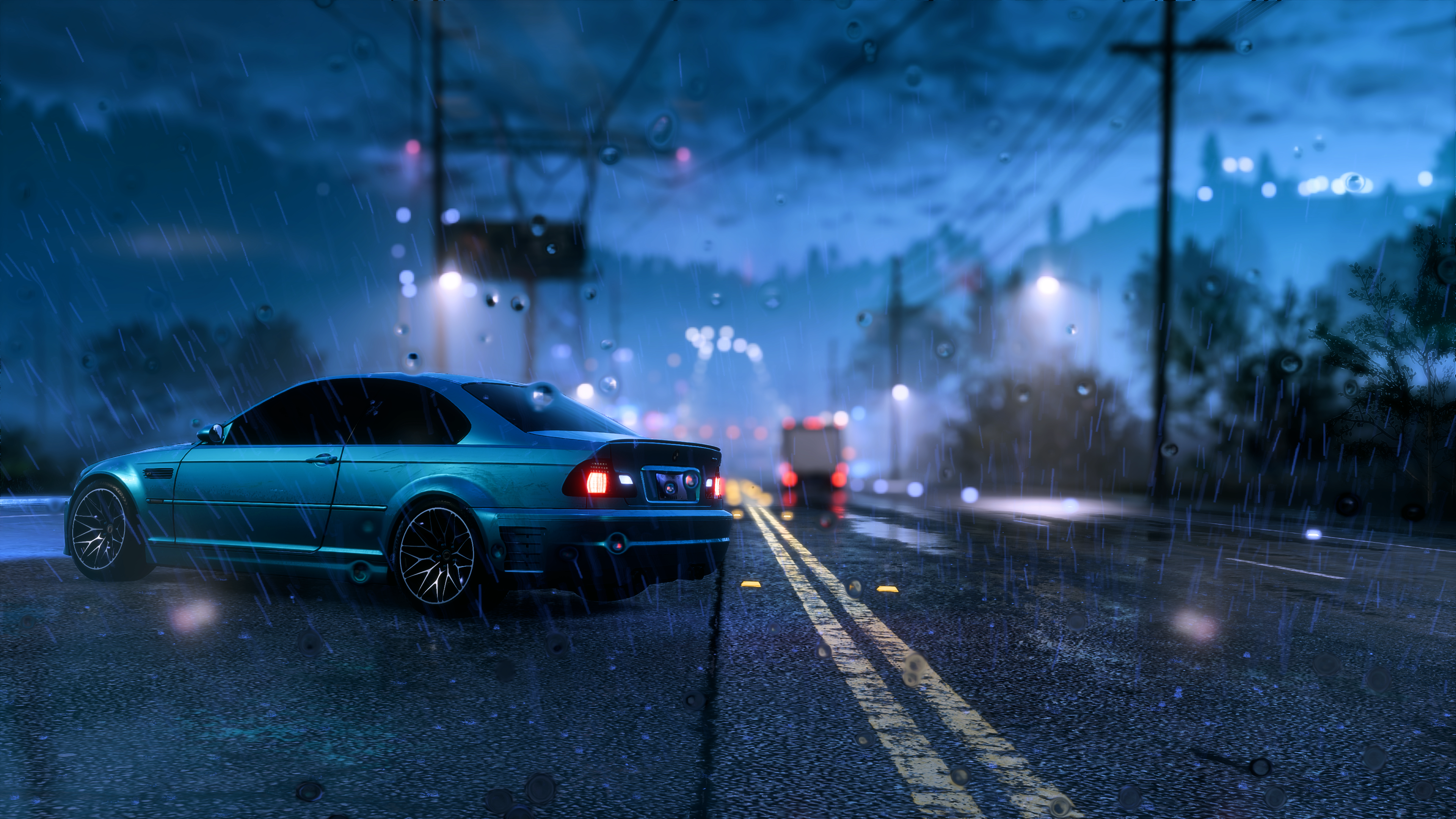 NFS Heat BMW Night City Rain Video