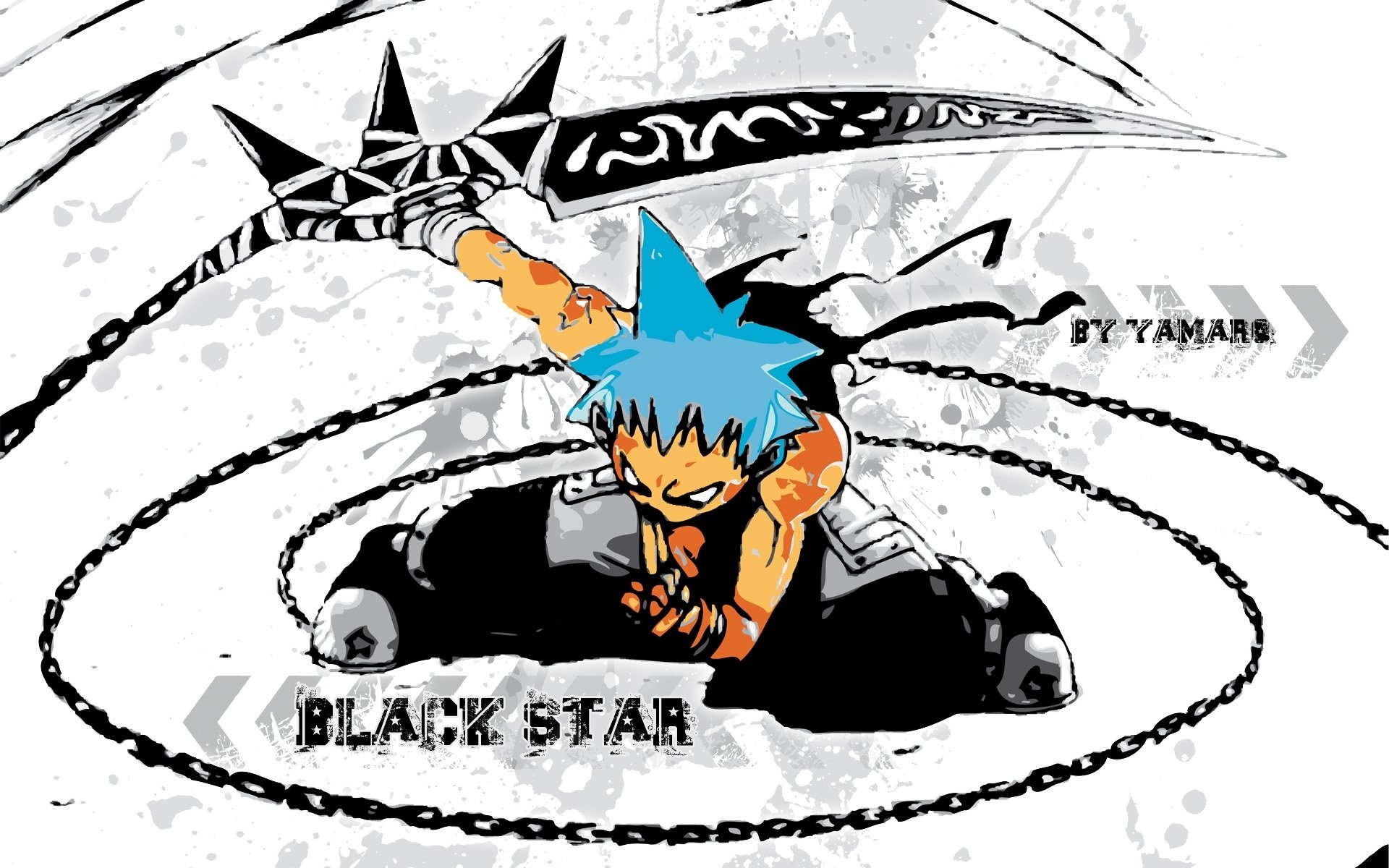 blue hair, Soul Eater, BlackStar, anime