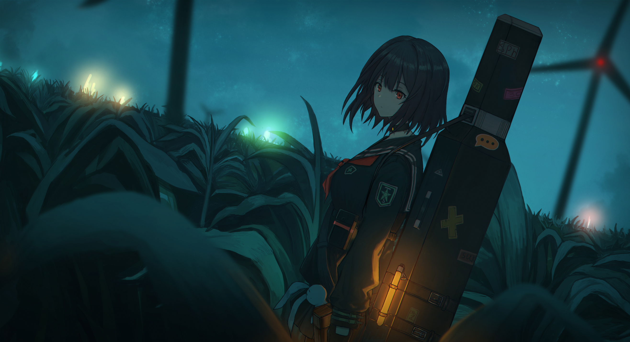 Crimson Gaze Anime HD Wallpaper