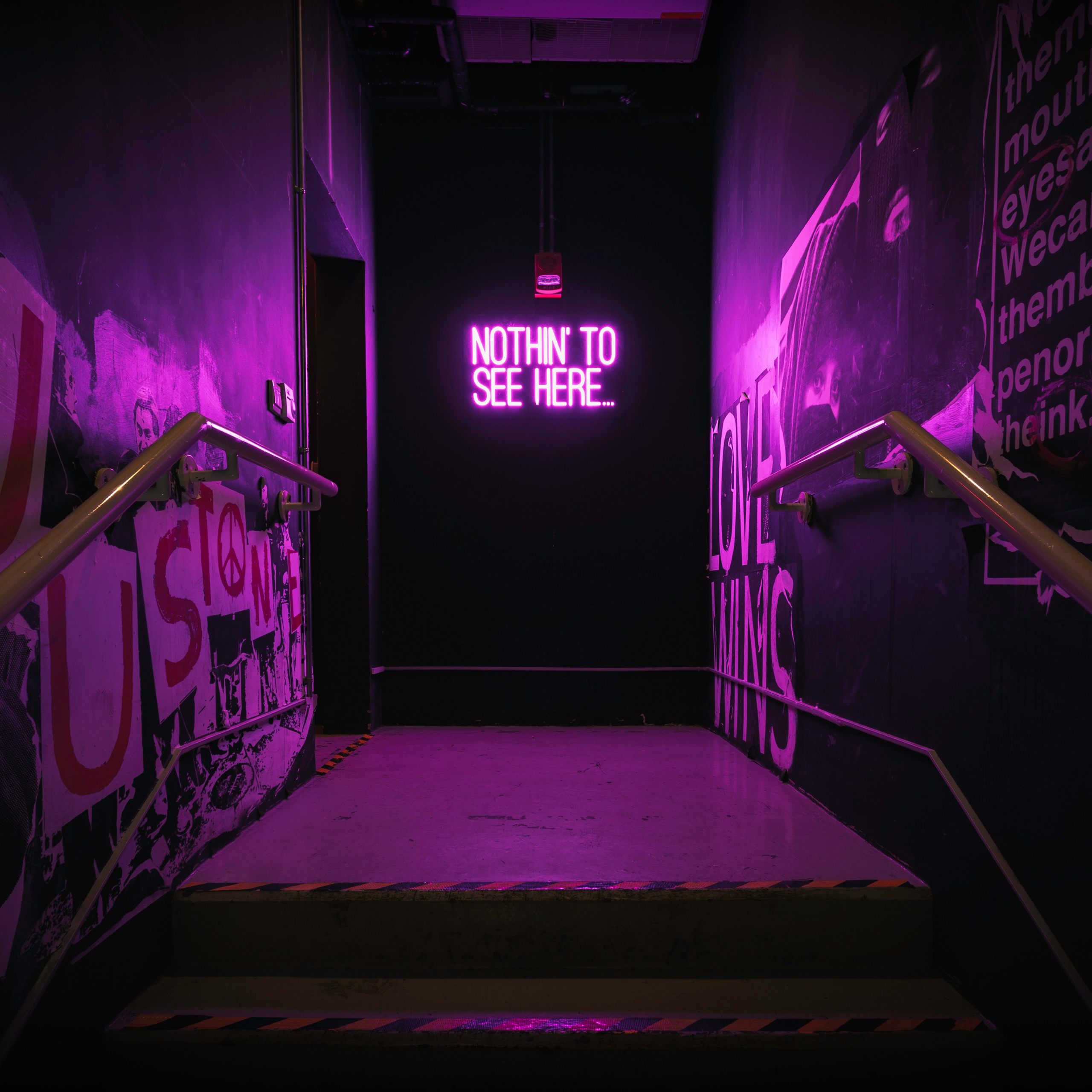 Wallpaper 4K, Purple aesthetic, Neon sign