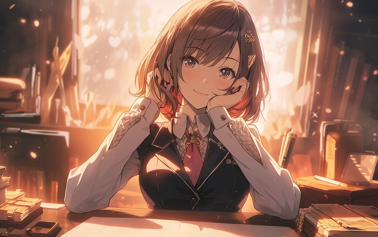 Download Woman, Anime, Student. Royalty