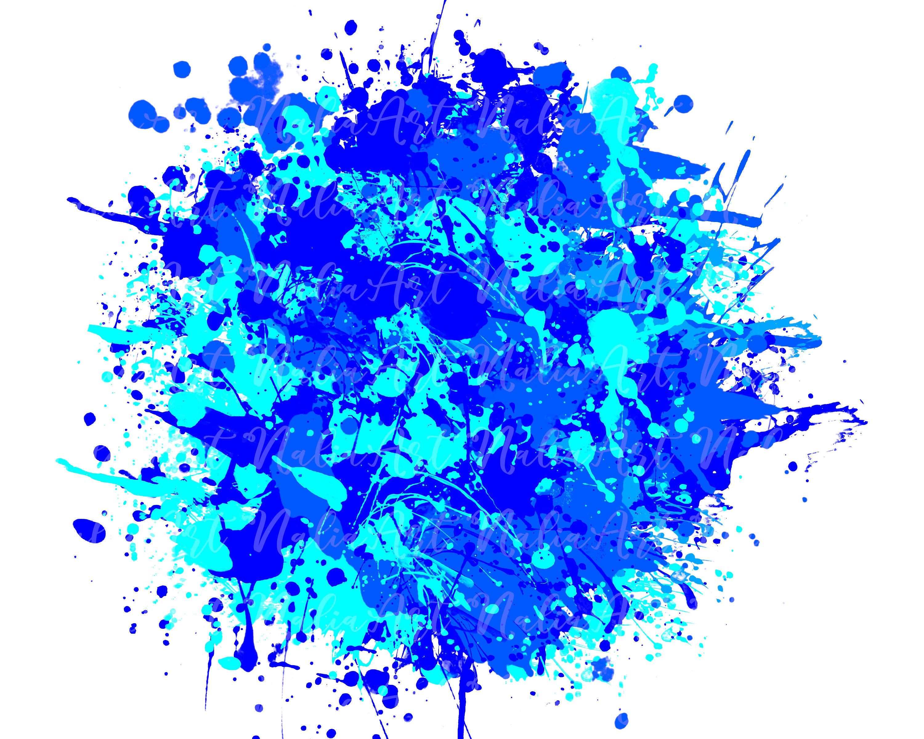 Background Paint Splatter Blue Splash