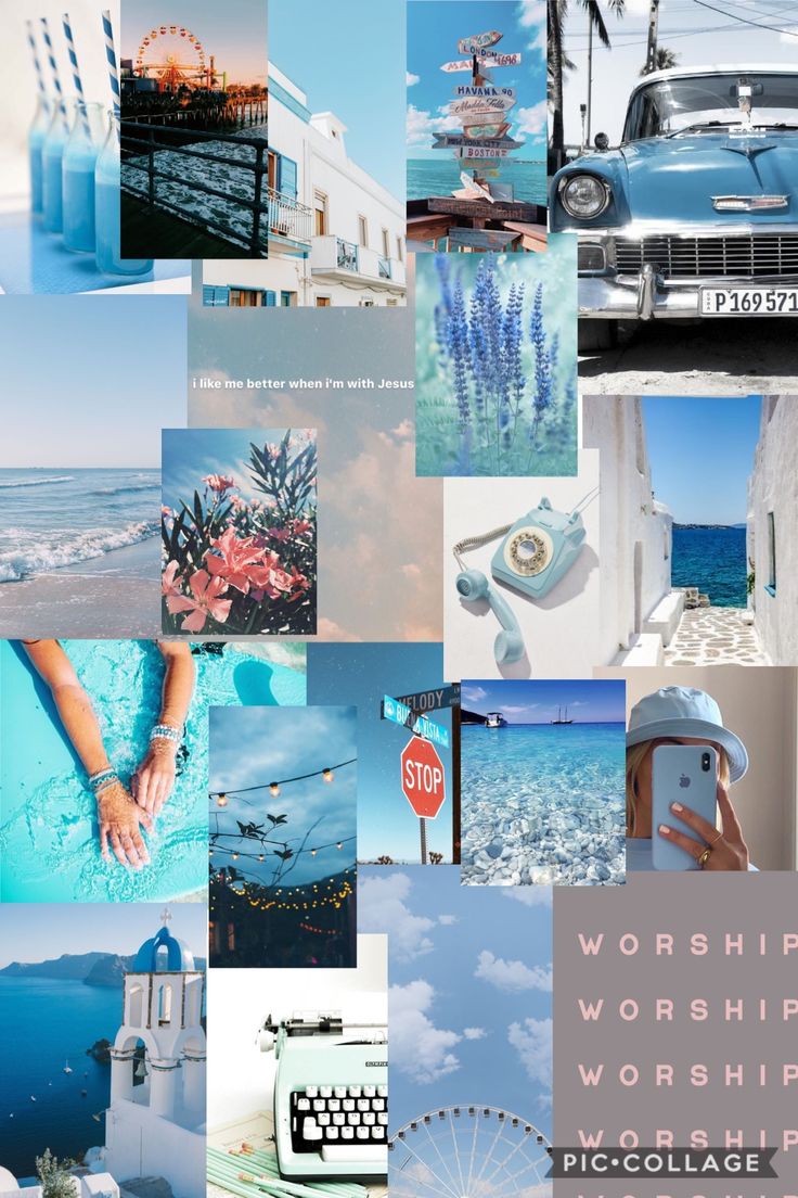 Summer blue aesthetic background:)