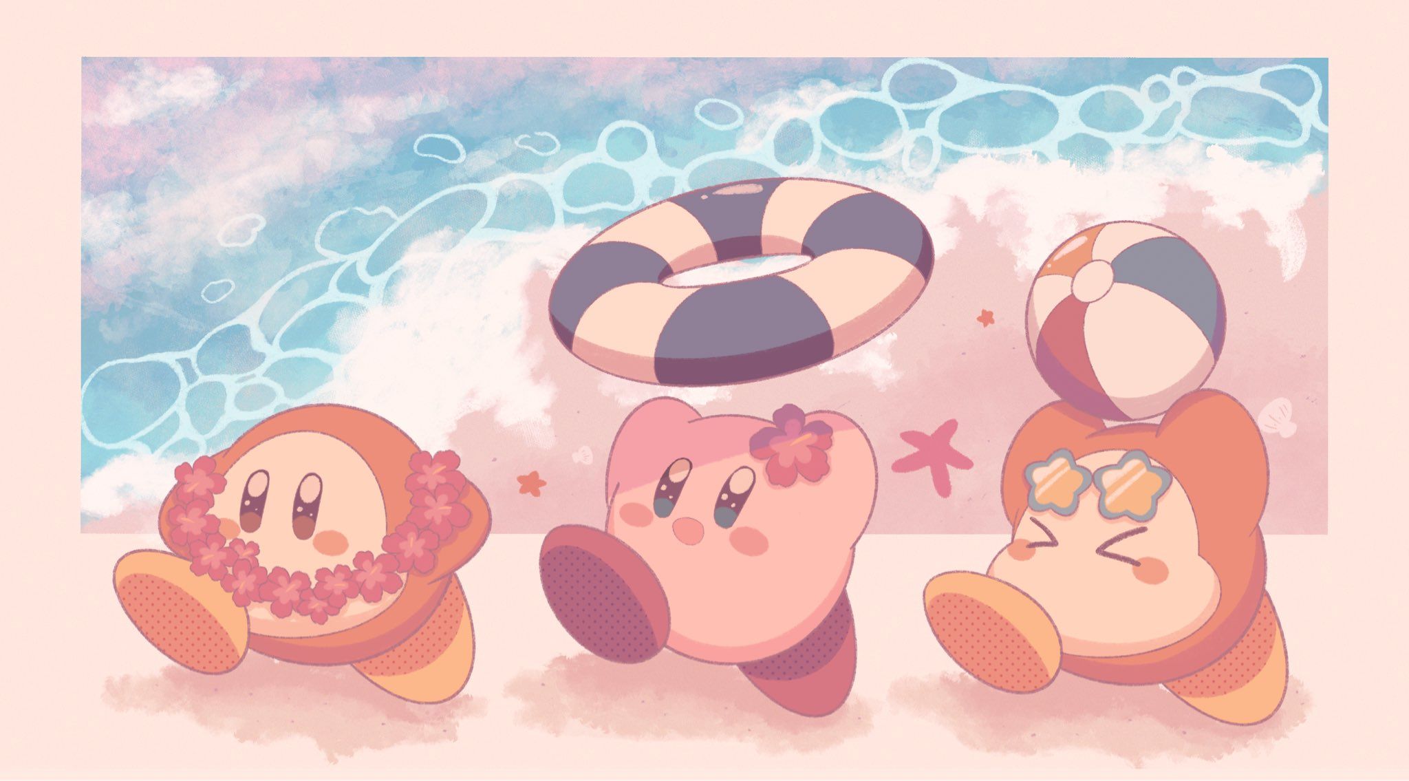 Cute Kirby Laptop Wallpaper
