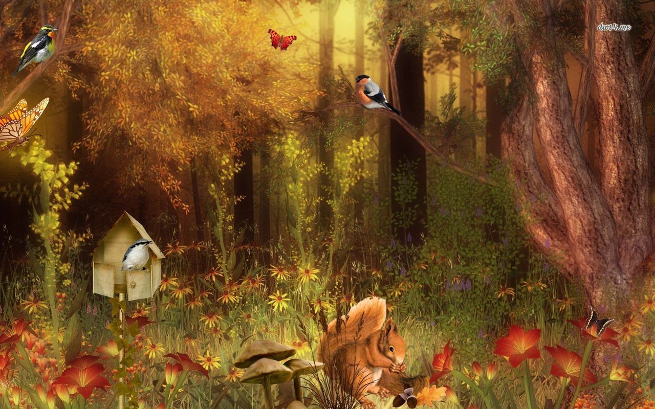 Animal wallpaper, Forest animals