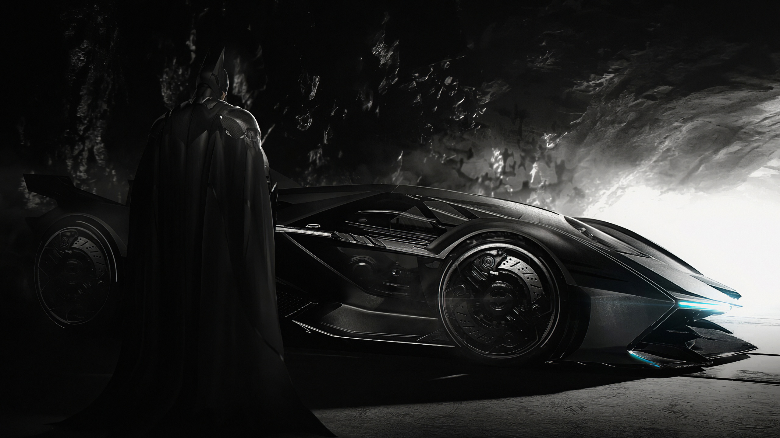 Batman Wallpaper 4K, Batmobile, Batcave