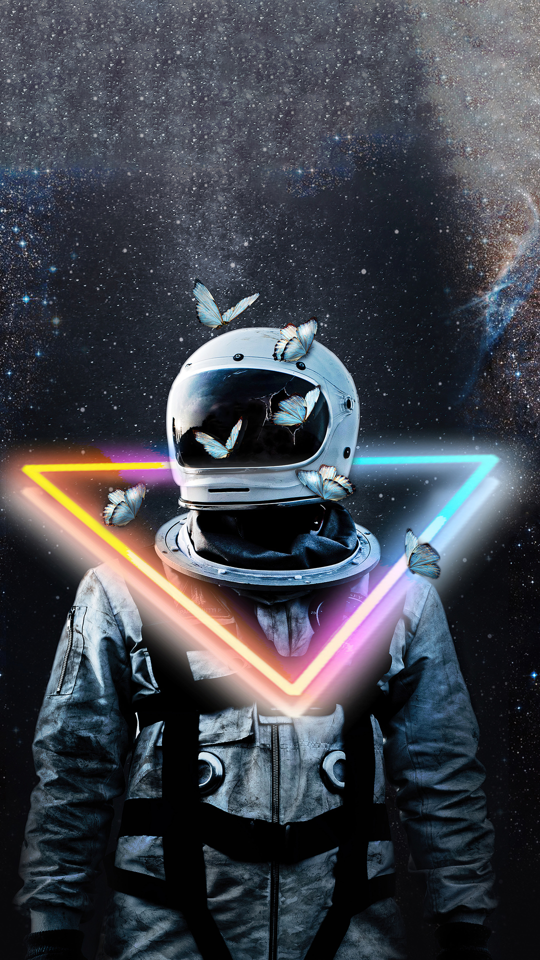 Astronaut Neon Galaxy 5k