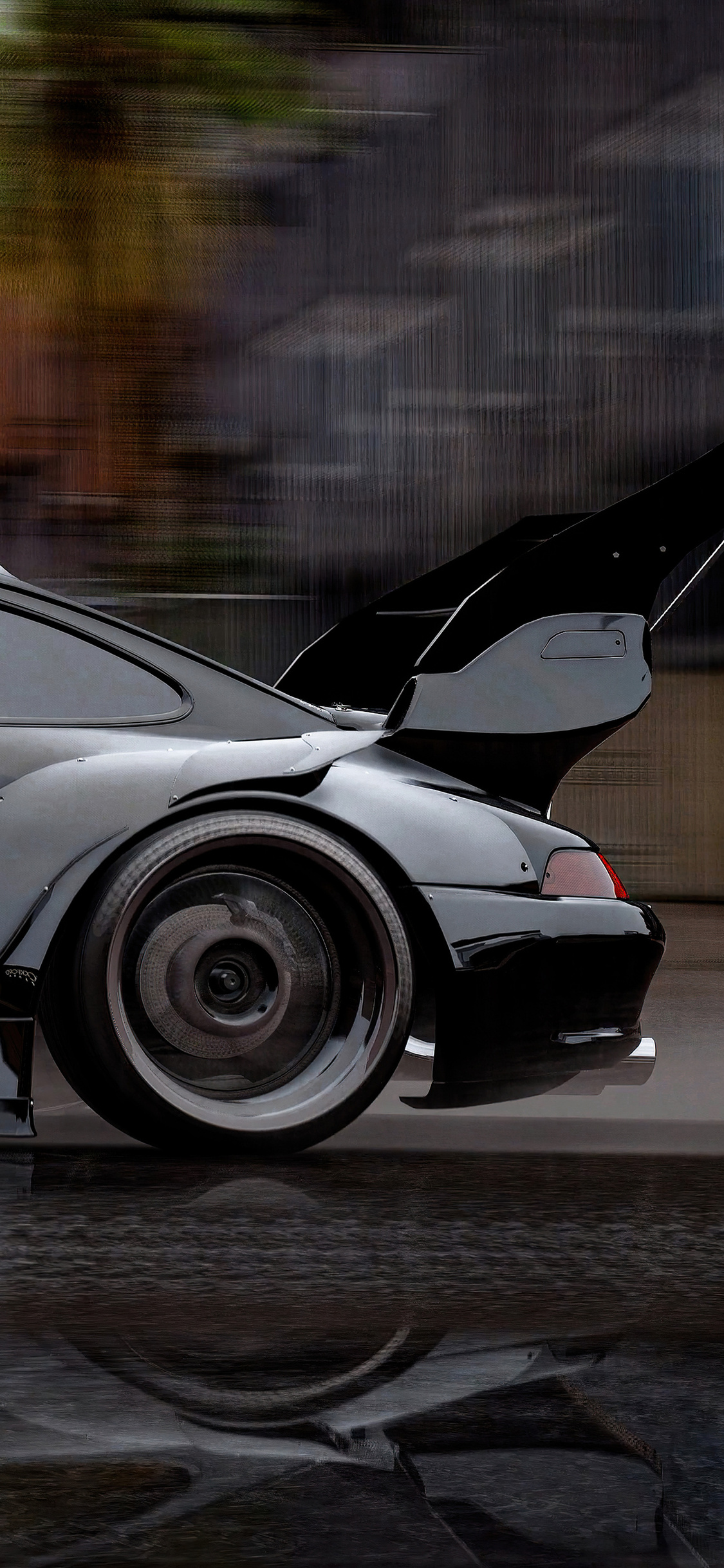 Black Porsche Rain Motion 5k