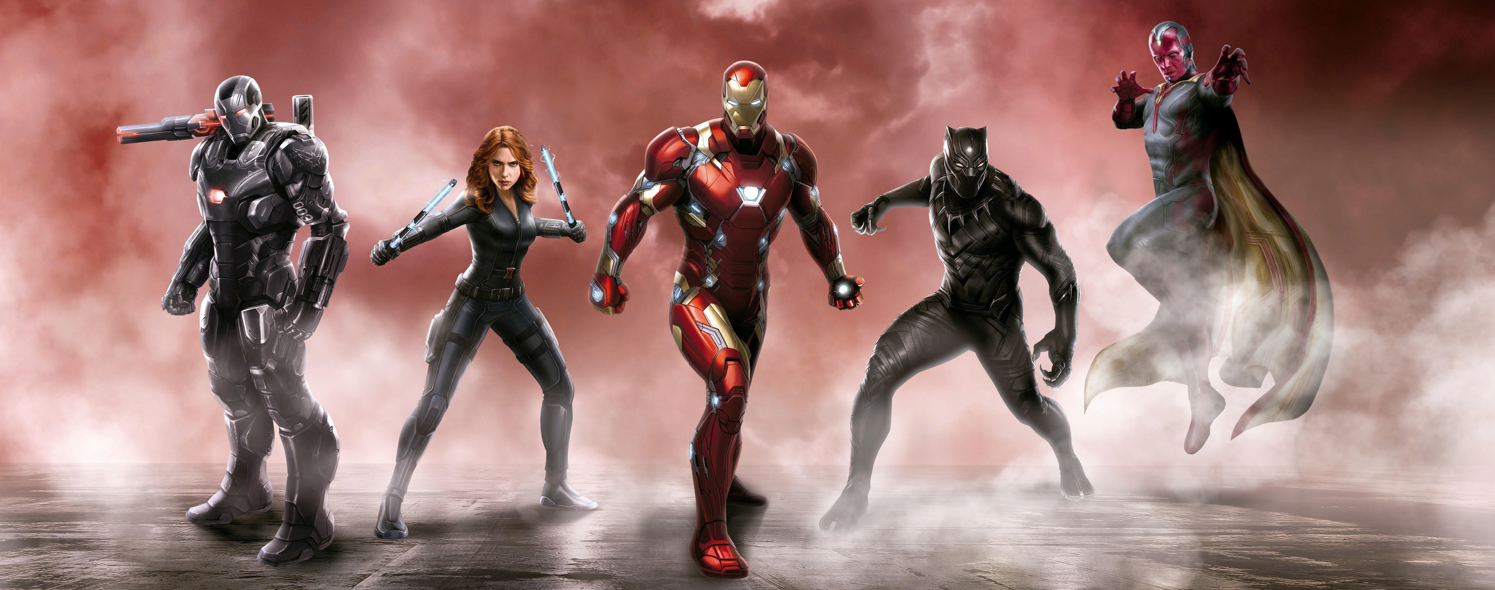 Black Widow, The Vision, Black Panther