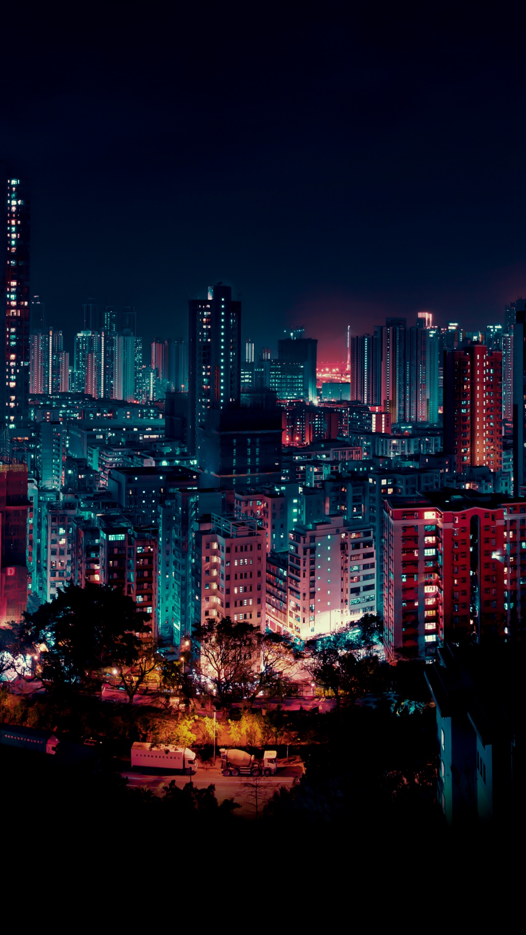 Cityscape Wallpaper 4K, Night, Buildings, City lights