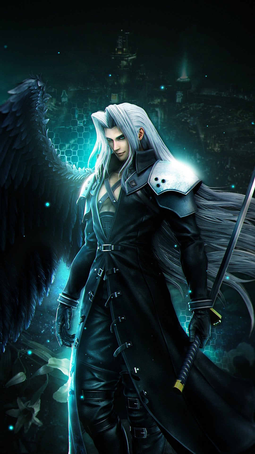 I designed a Sephiroth mobile wallpaper