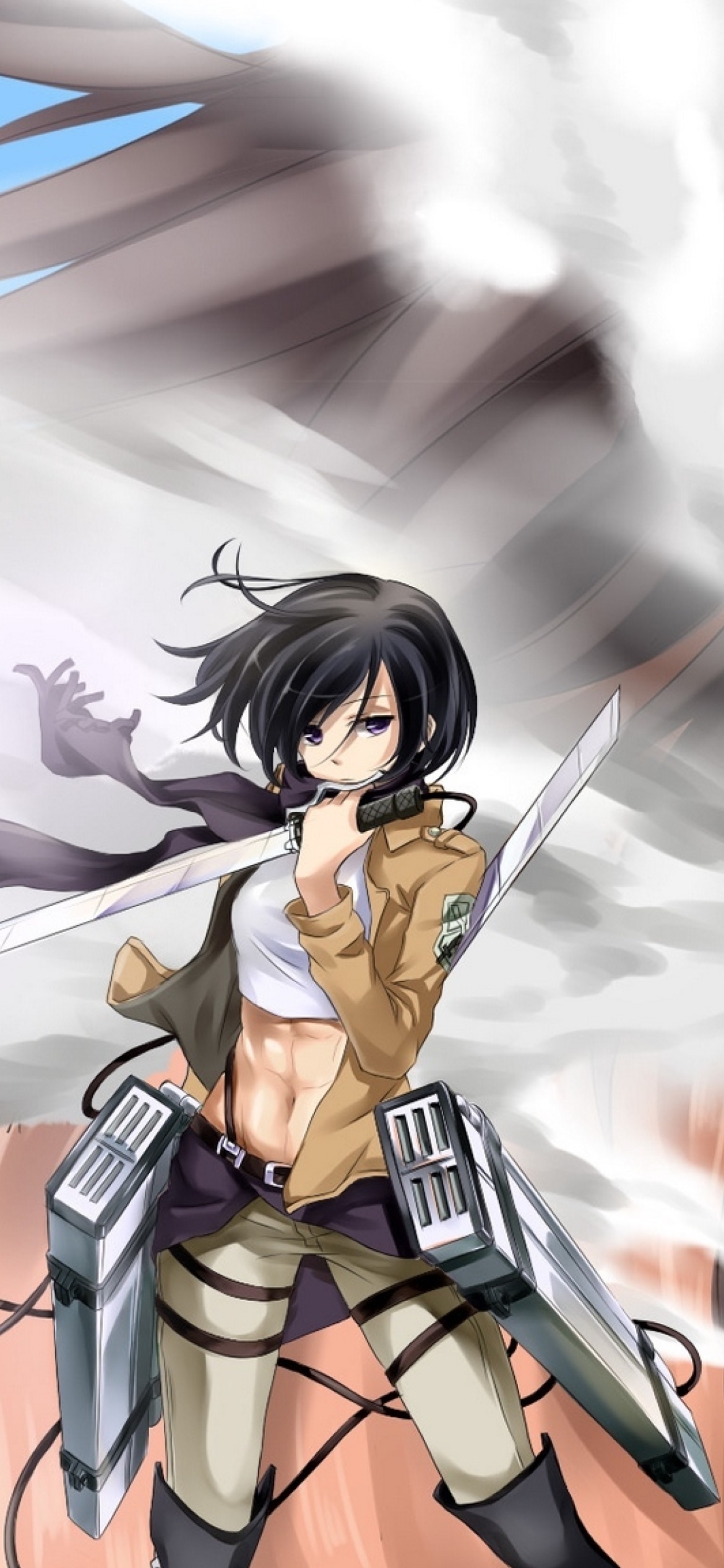 Eren and Mikasa Wallpaper for iPhone 12 Pro