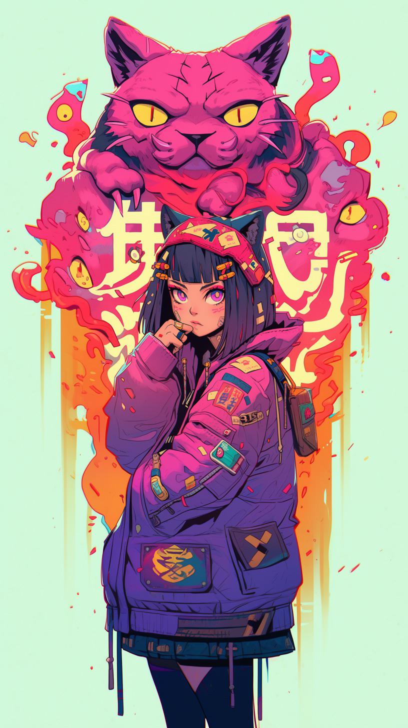 Cat girl wallpaper, enjoy