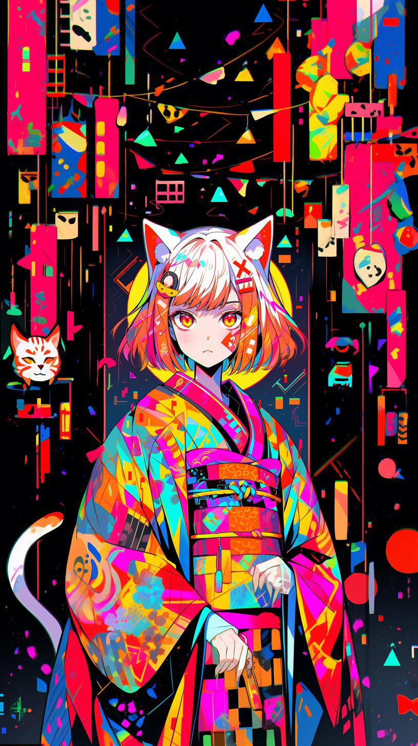 Cat girl wallpaper, enjoy