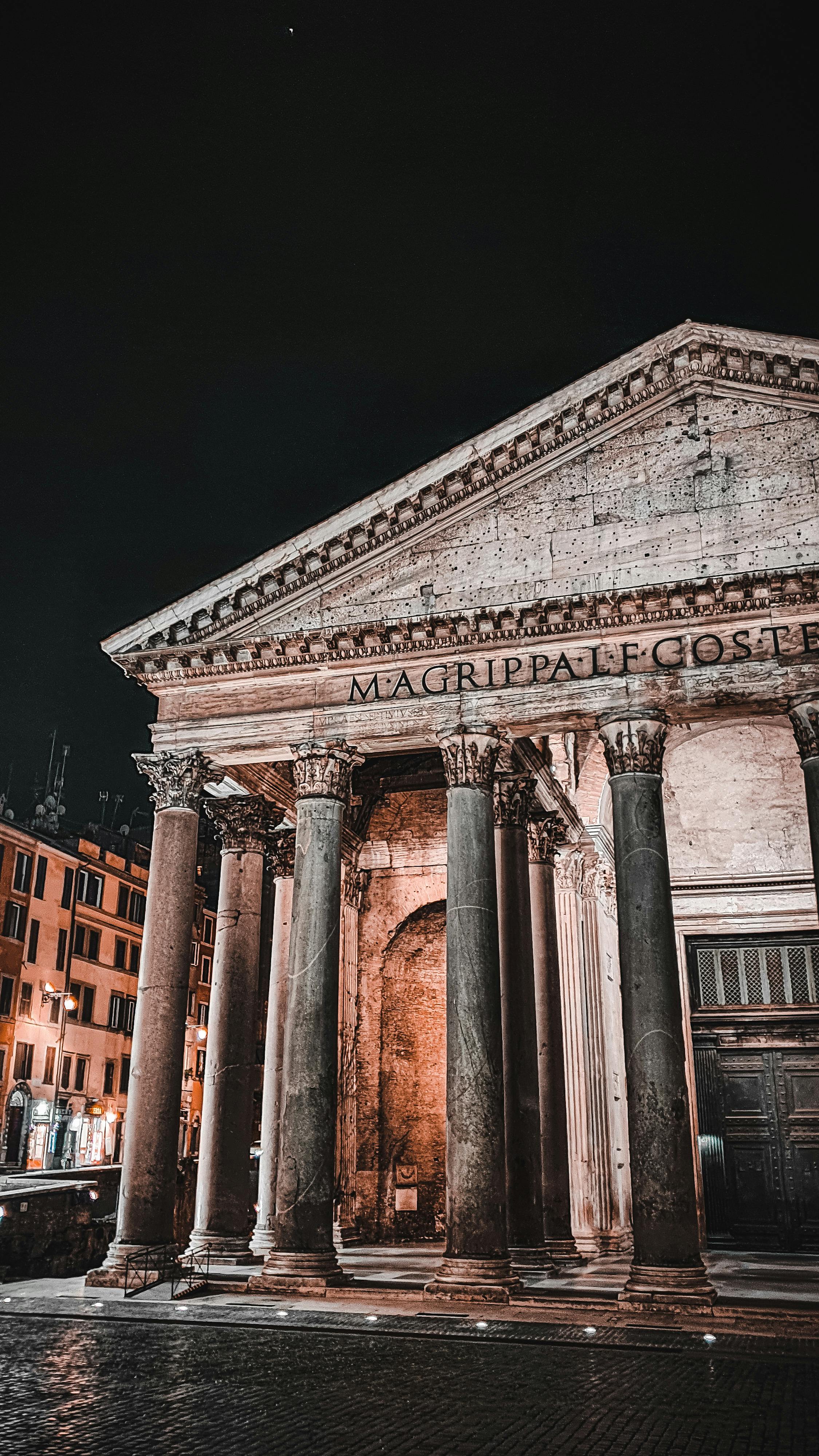 Pantheon in Rome at Night · Free Stock