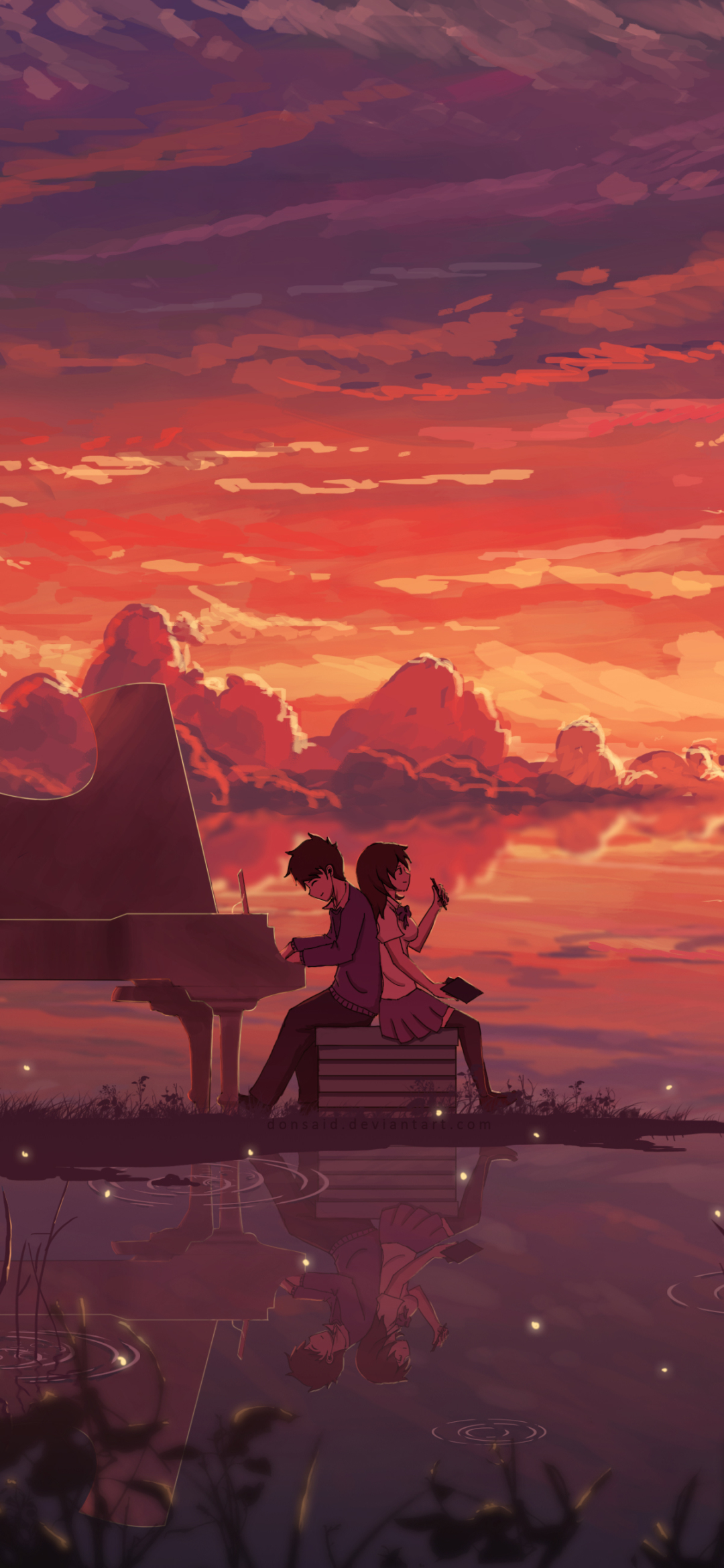 Mobile wallpaper: Anime, Sunset, Sky