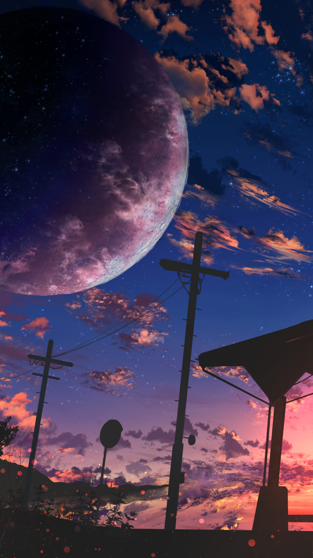 Download Anime Sunset Phone Wallpaper