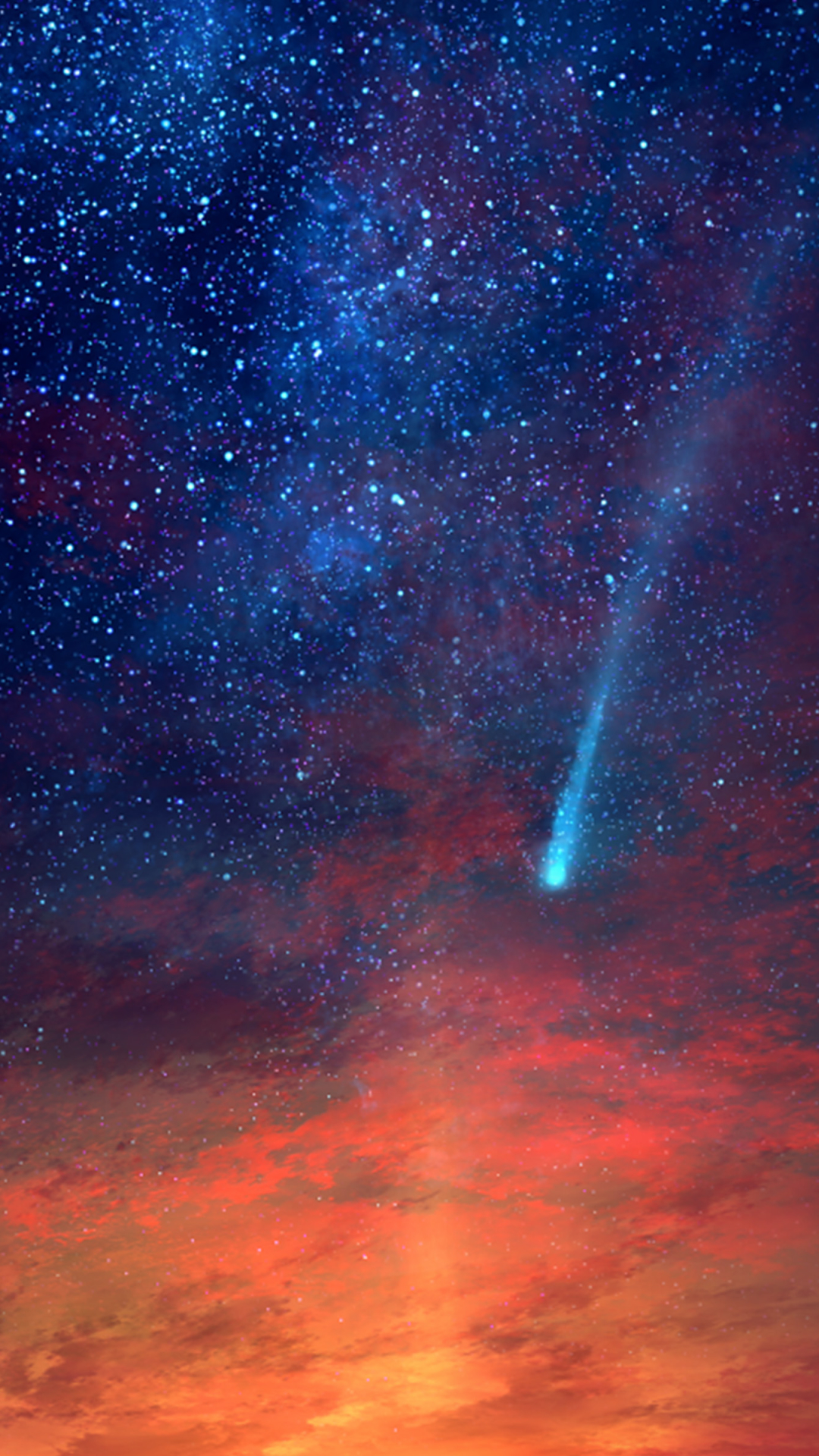 Download Shooting Star Sunset Anime Sky