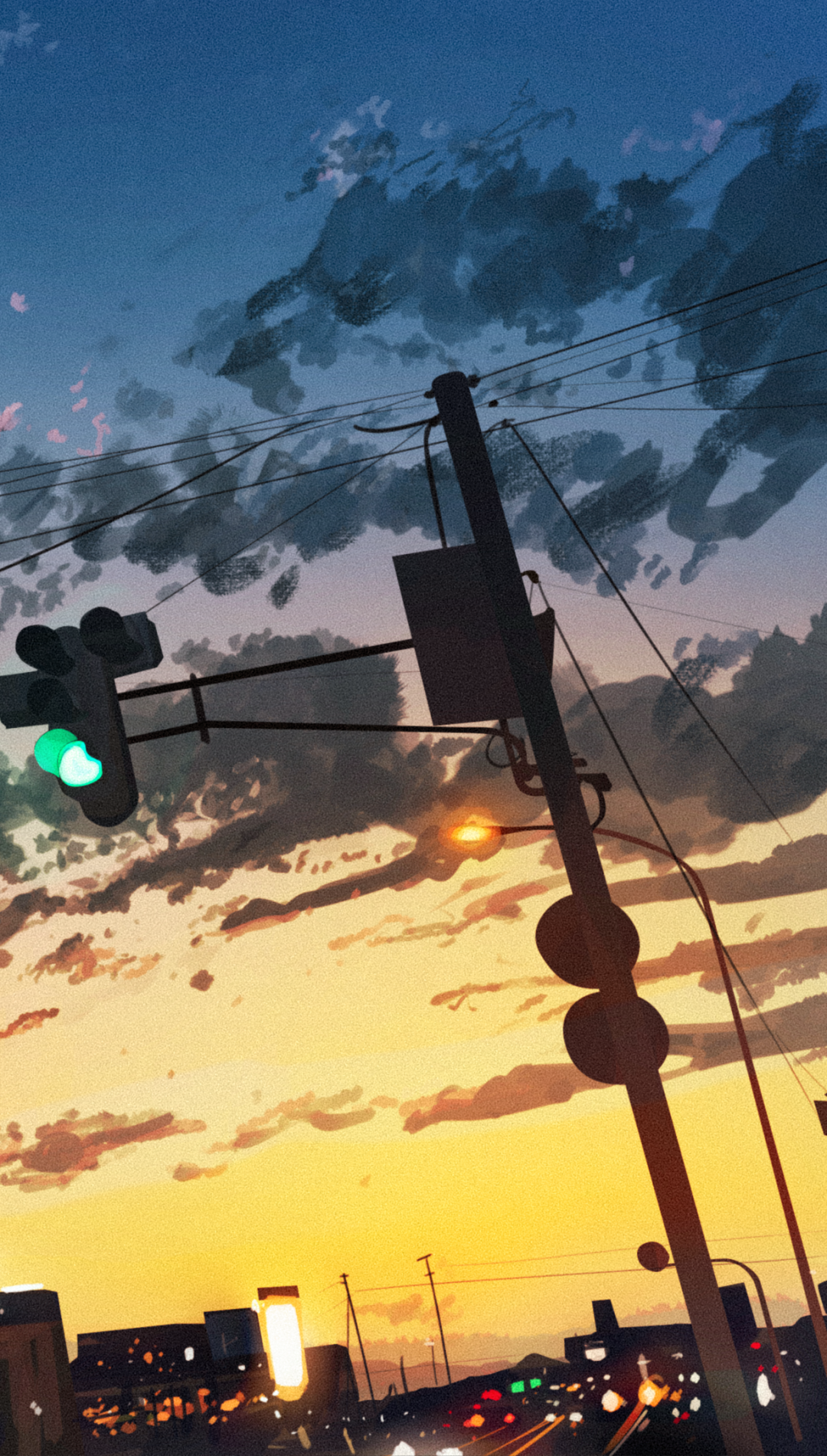 Download Anime Sunset Phone Wallpaper