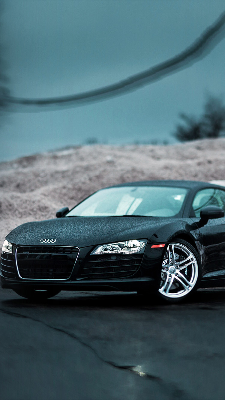 Audi Car Rain Illustration Art Green