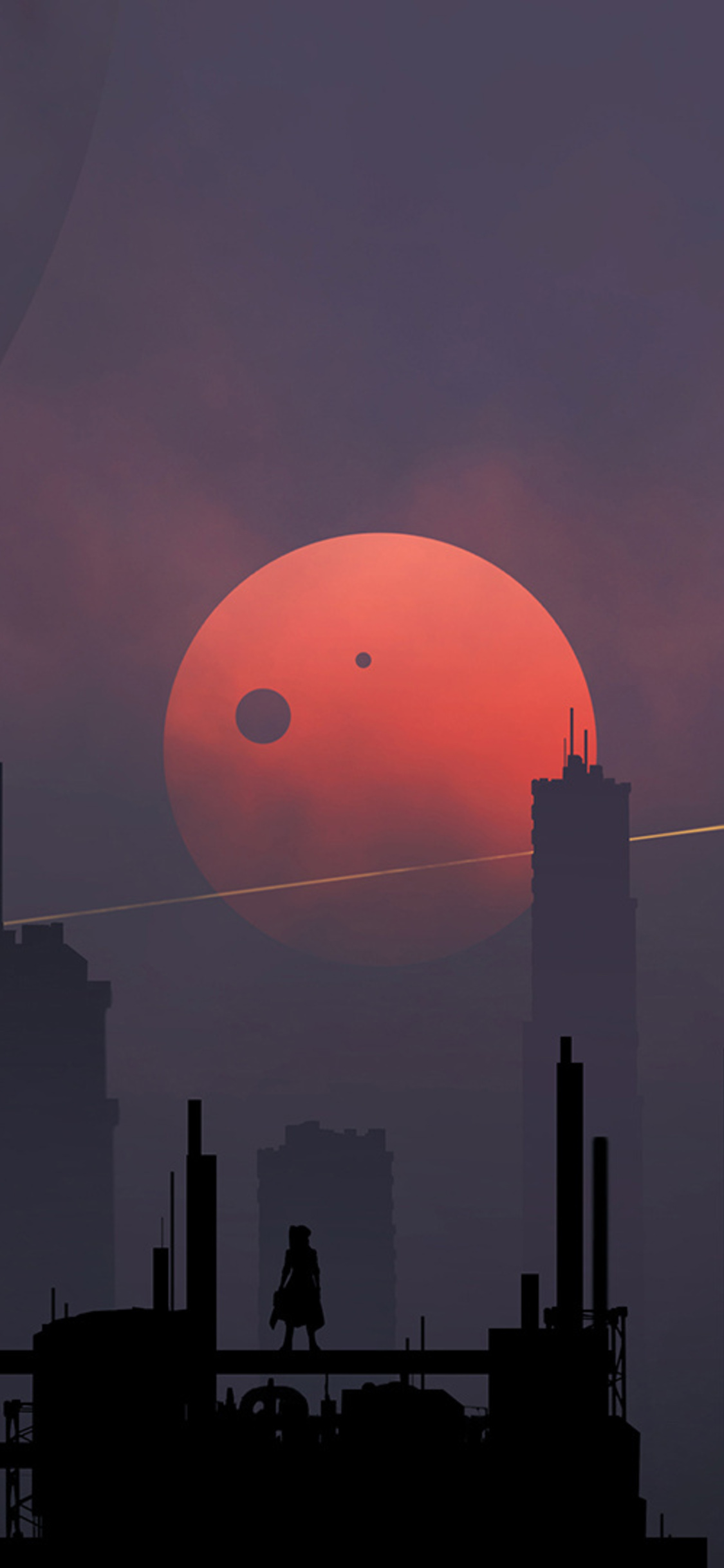 Scifi City Minimalism iPhone