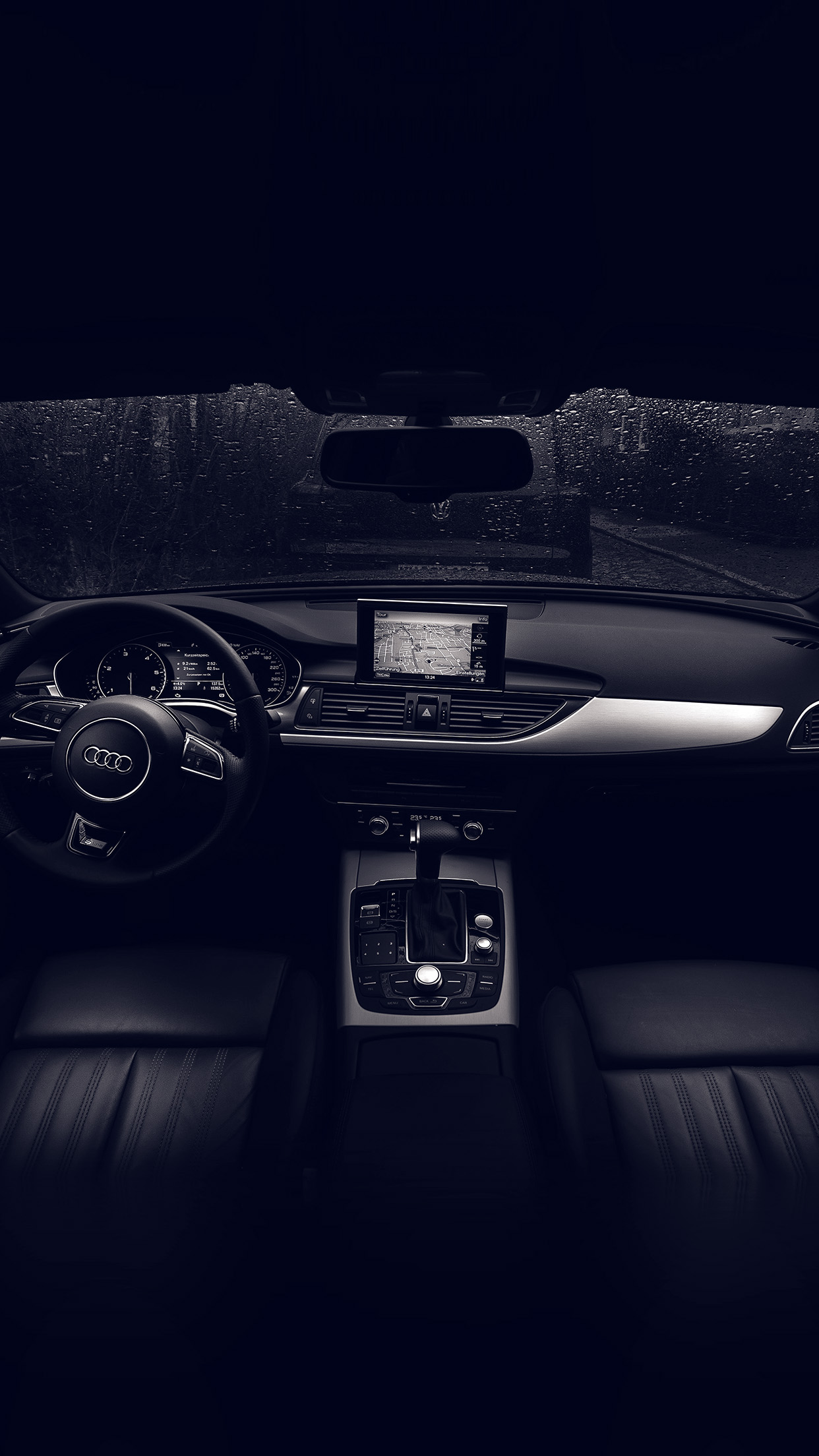 Audi Car Interior Dark Blue Wallpaper