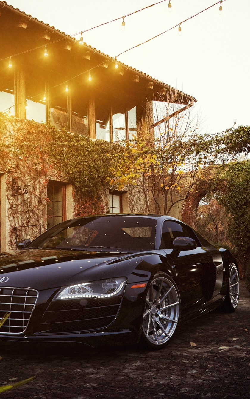 wallpaper 840x1336 black, audi r8 v10