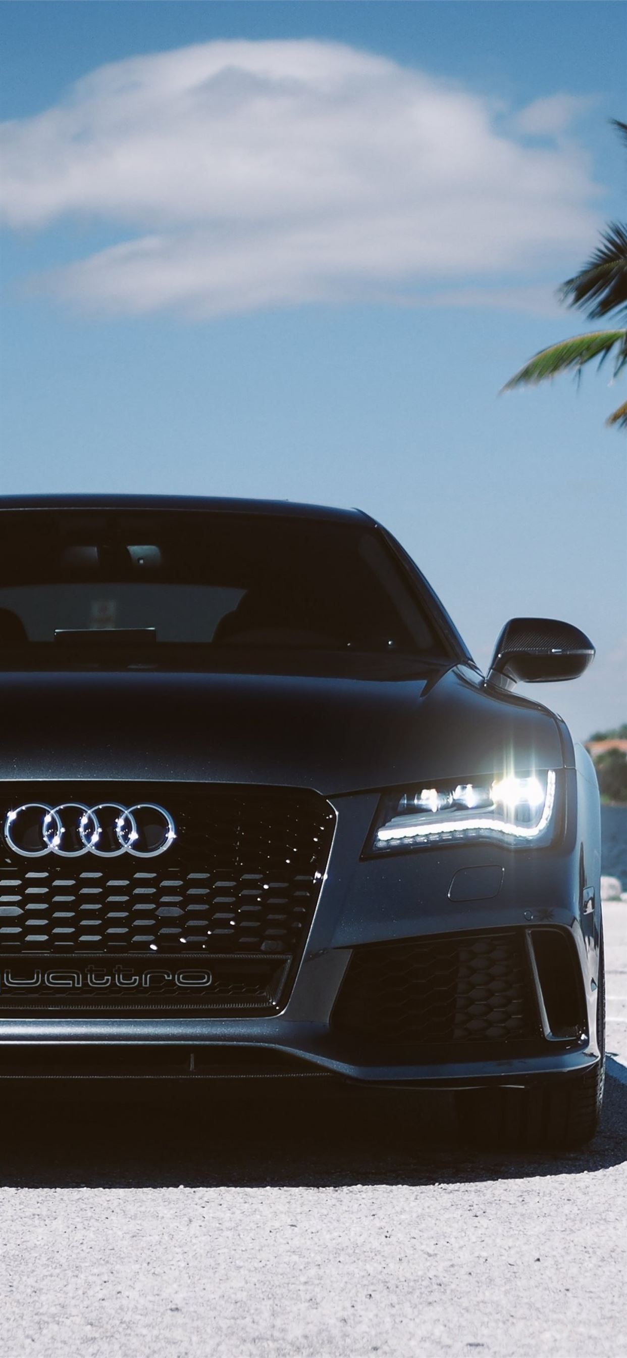 Audi Rs7 Black Front View Luxury Cars