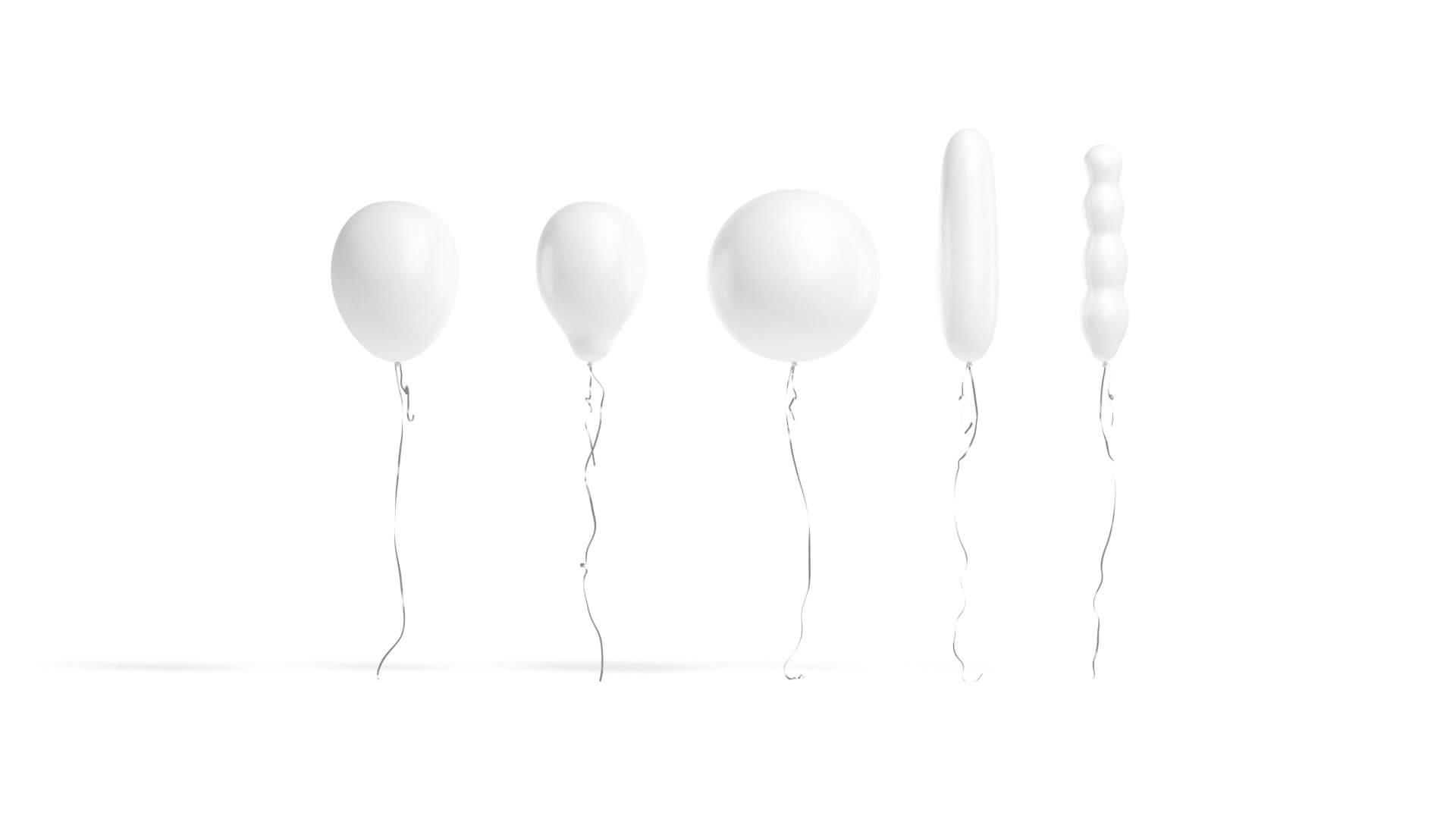 Foil Gift Balloon Shapes 3D Model