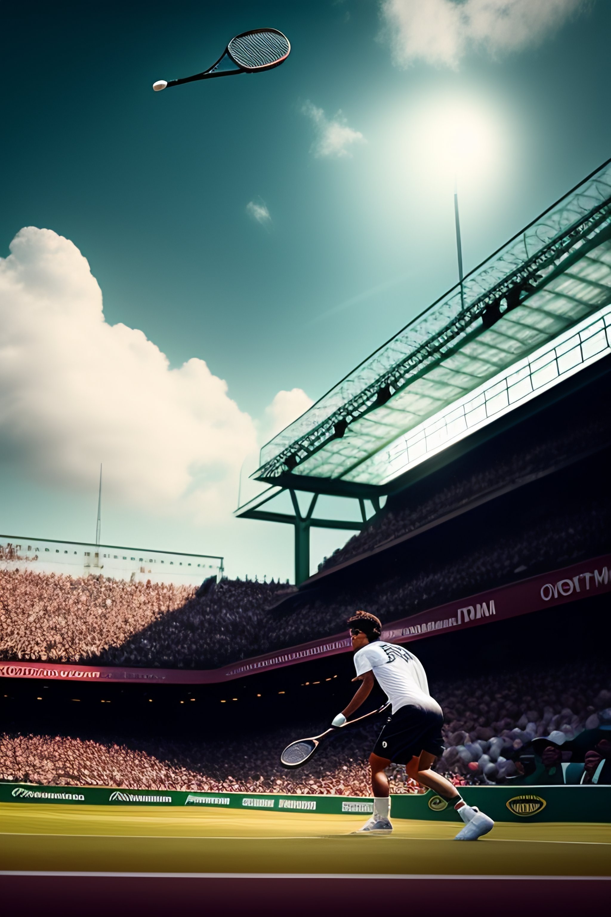 Roger Federer playing a match in wimbledon