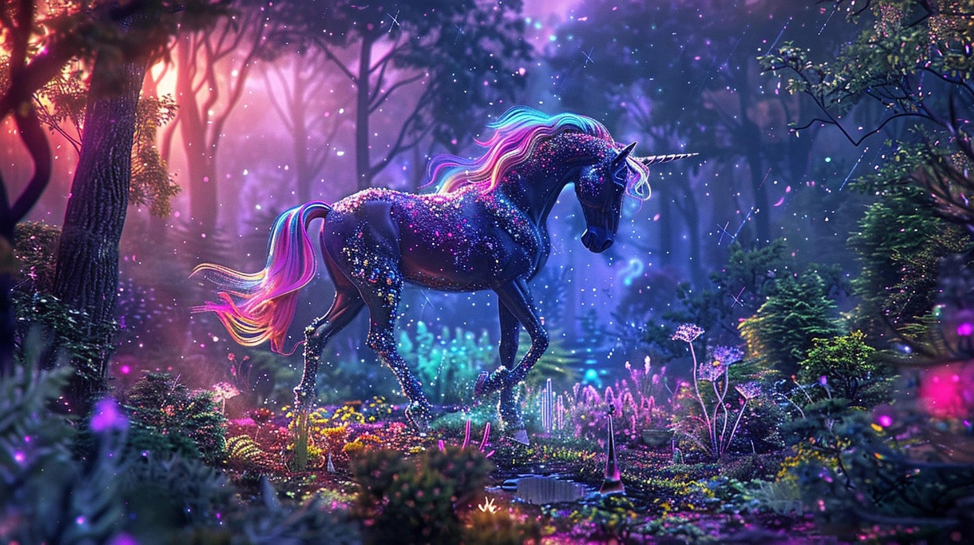AI unicorn wallpaper, image