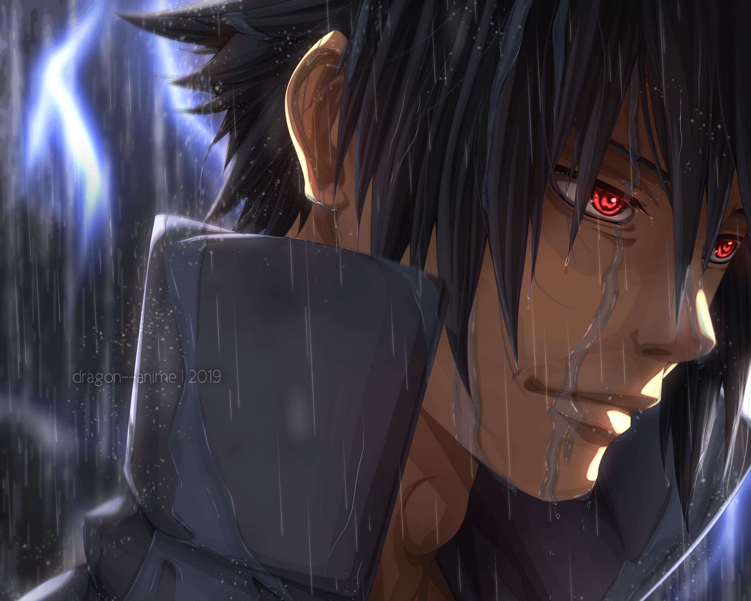 HD desktop wallpaper: Anime, Rain